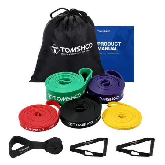 5Pcs 208cm Resistance Band Heavy Duty Latex Sports Elastic Belt with Accessories For Fitness Shape Body Home Gym